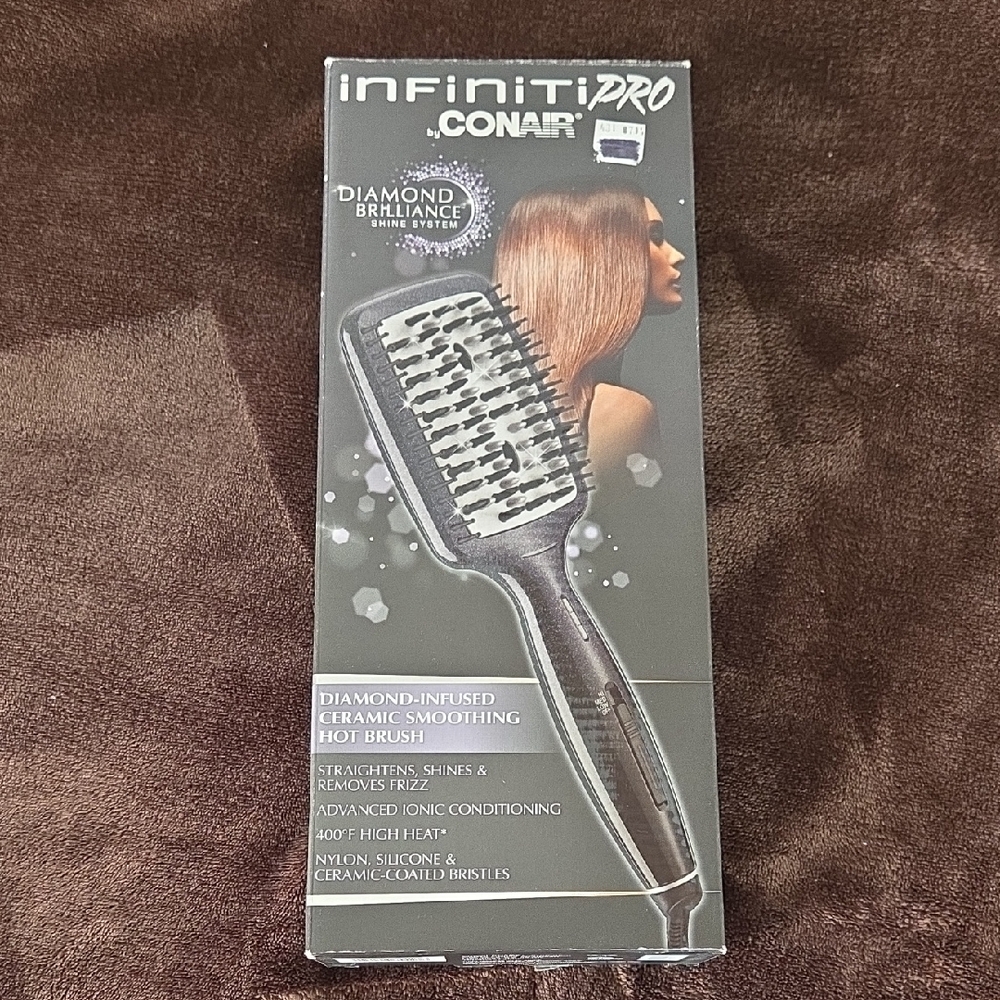 InfinitiPro Ceramic Smoothing Hot Brush - Black